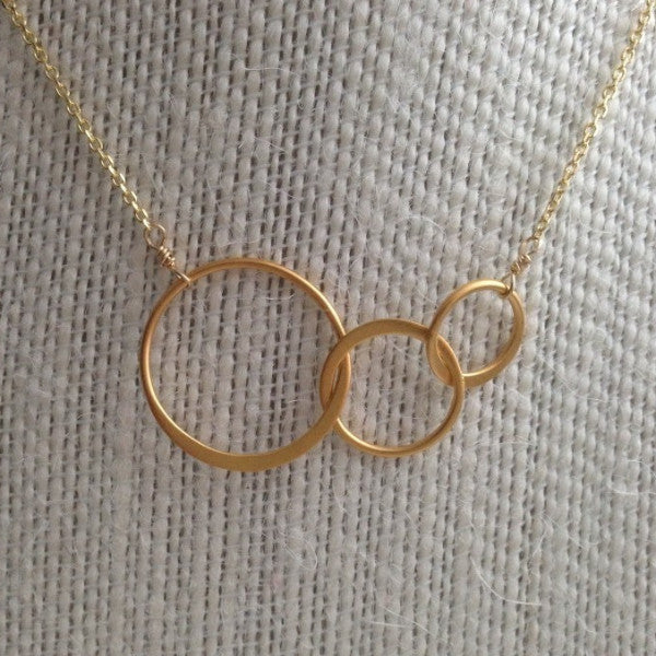 Triple Circle Link Necklace