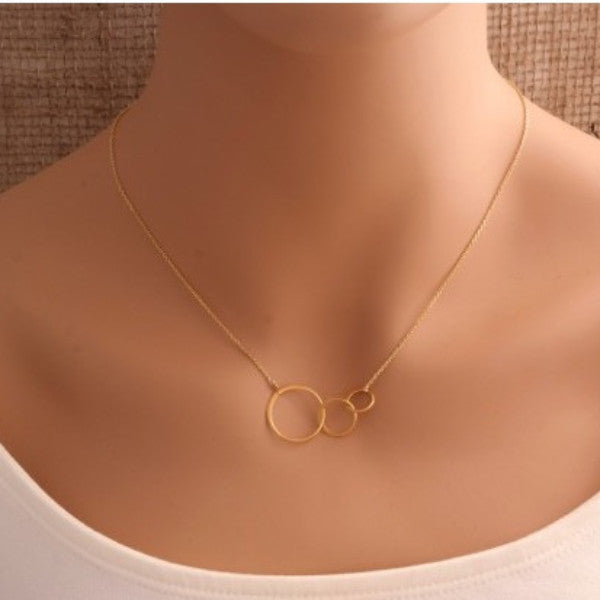 Triple Circle Link Necklace