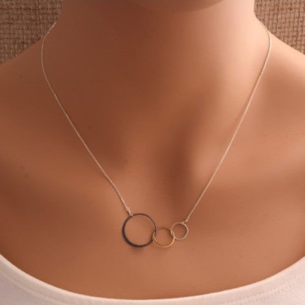 Triple Circle Link Necklace