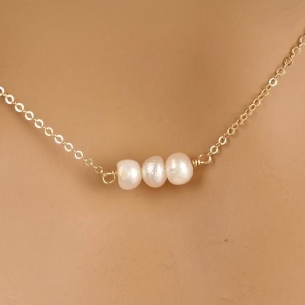 Triple Mini Freshwater Pearl Necklace