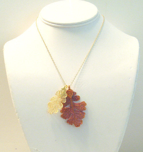 Double Lacey Oak Leaf Necklace