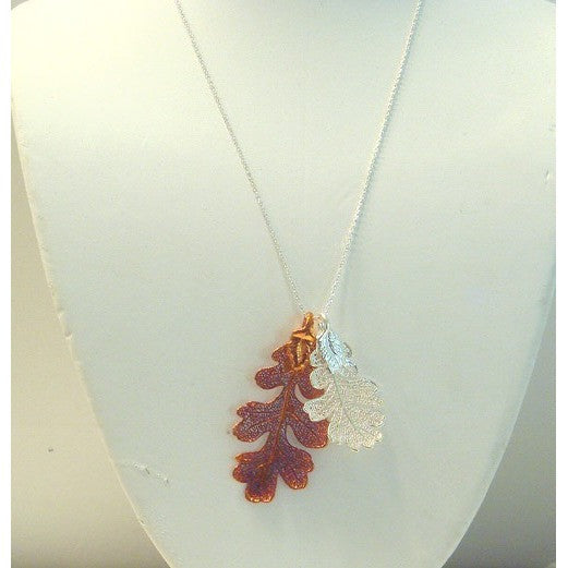 Double Lacey Oak Leaf Necklace