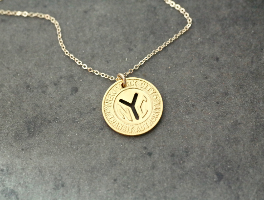 Vintage NYC Subway Token Necklace