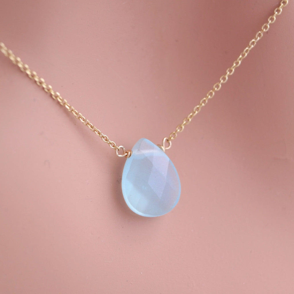 Aqua Glass Teardrop