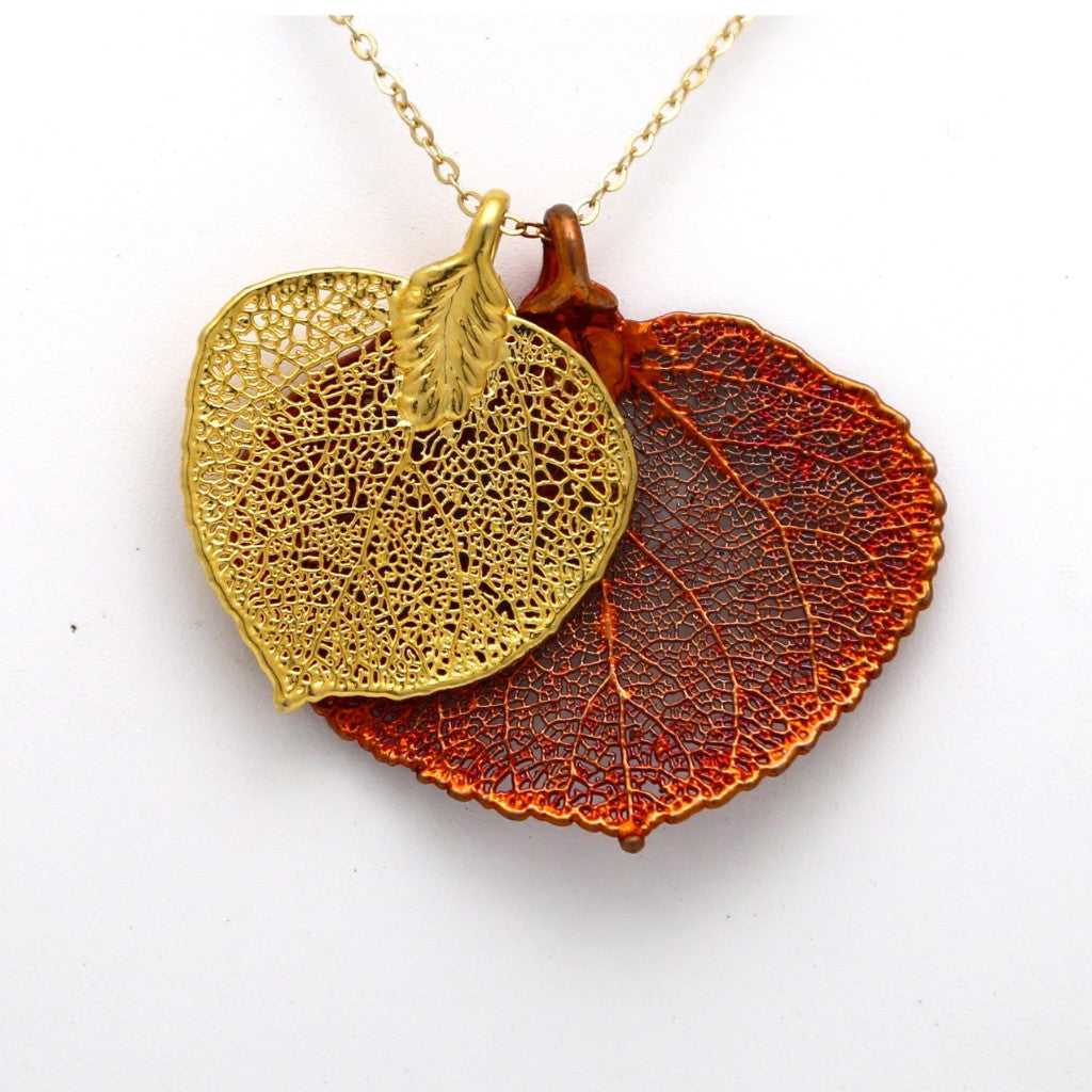 Aspen Real leaf necklace