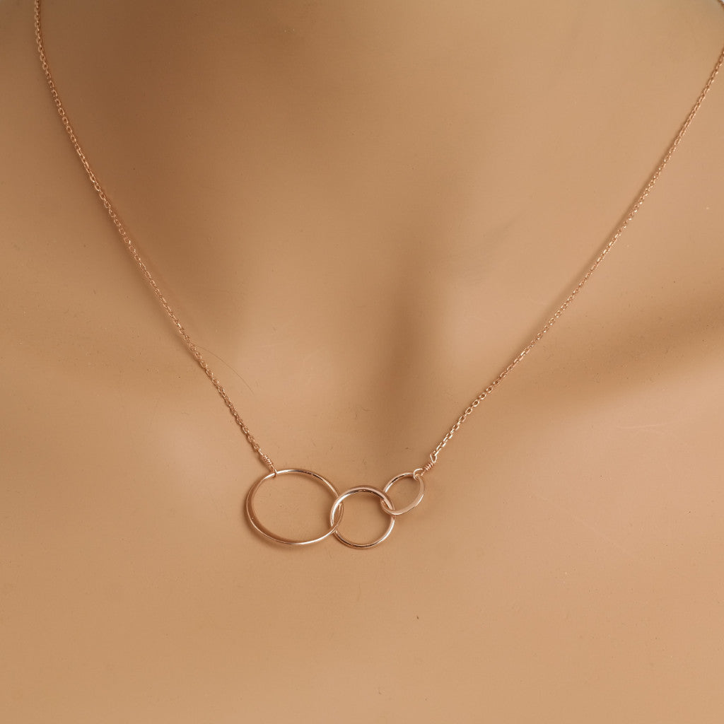 Triple Circle Link Necklace – Friction Jewelry Inc