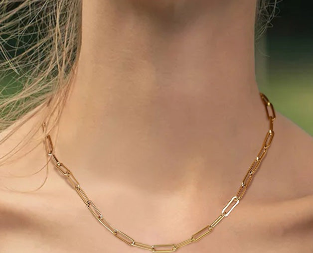 Heavy Paperclip Chain Necklace