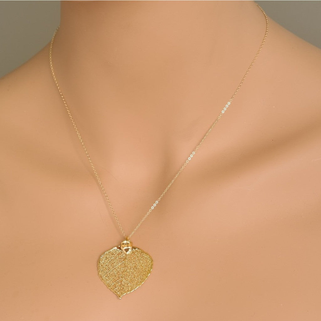 Aspen Real leaf necklace