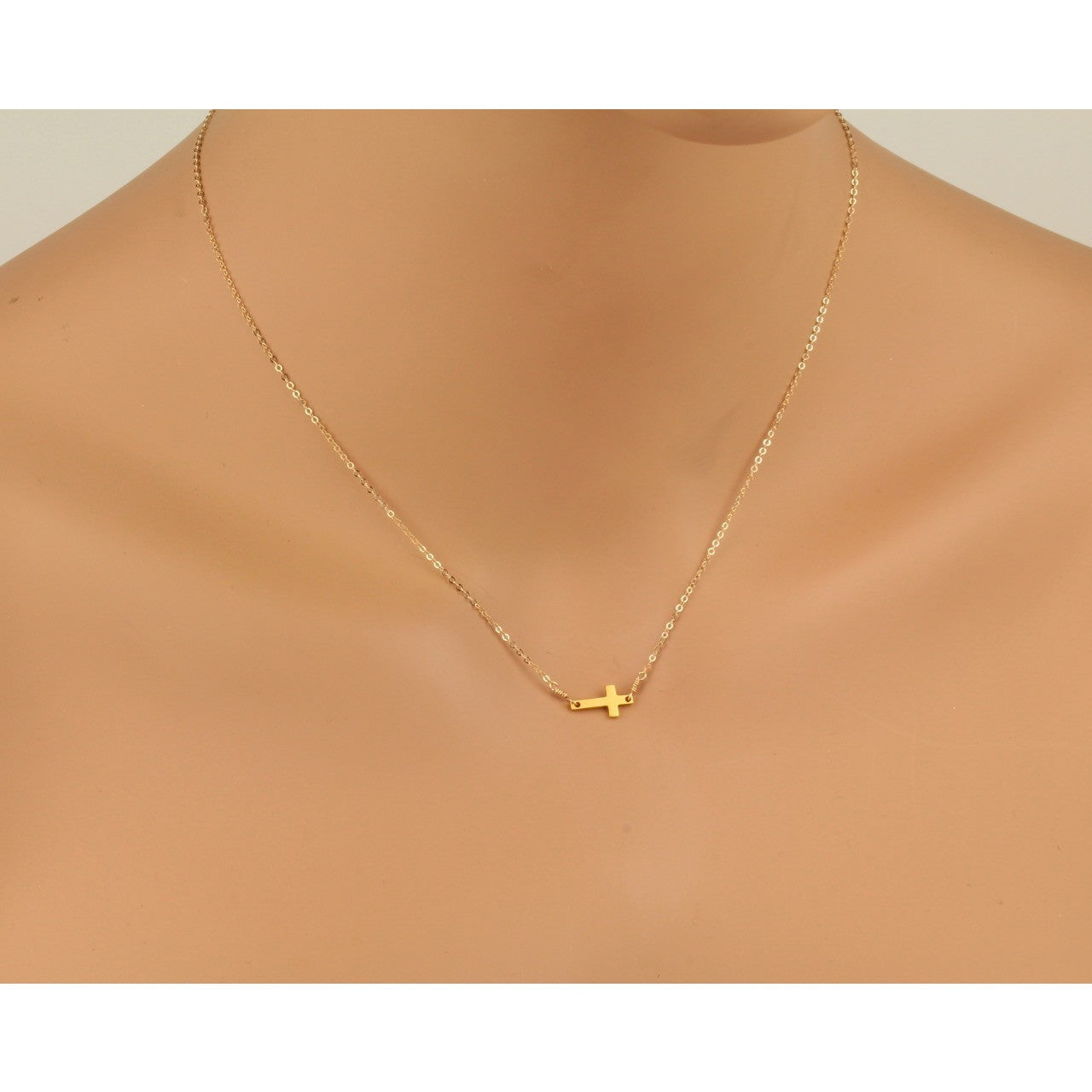 Side Cross Necklace