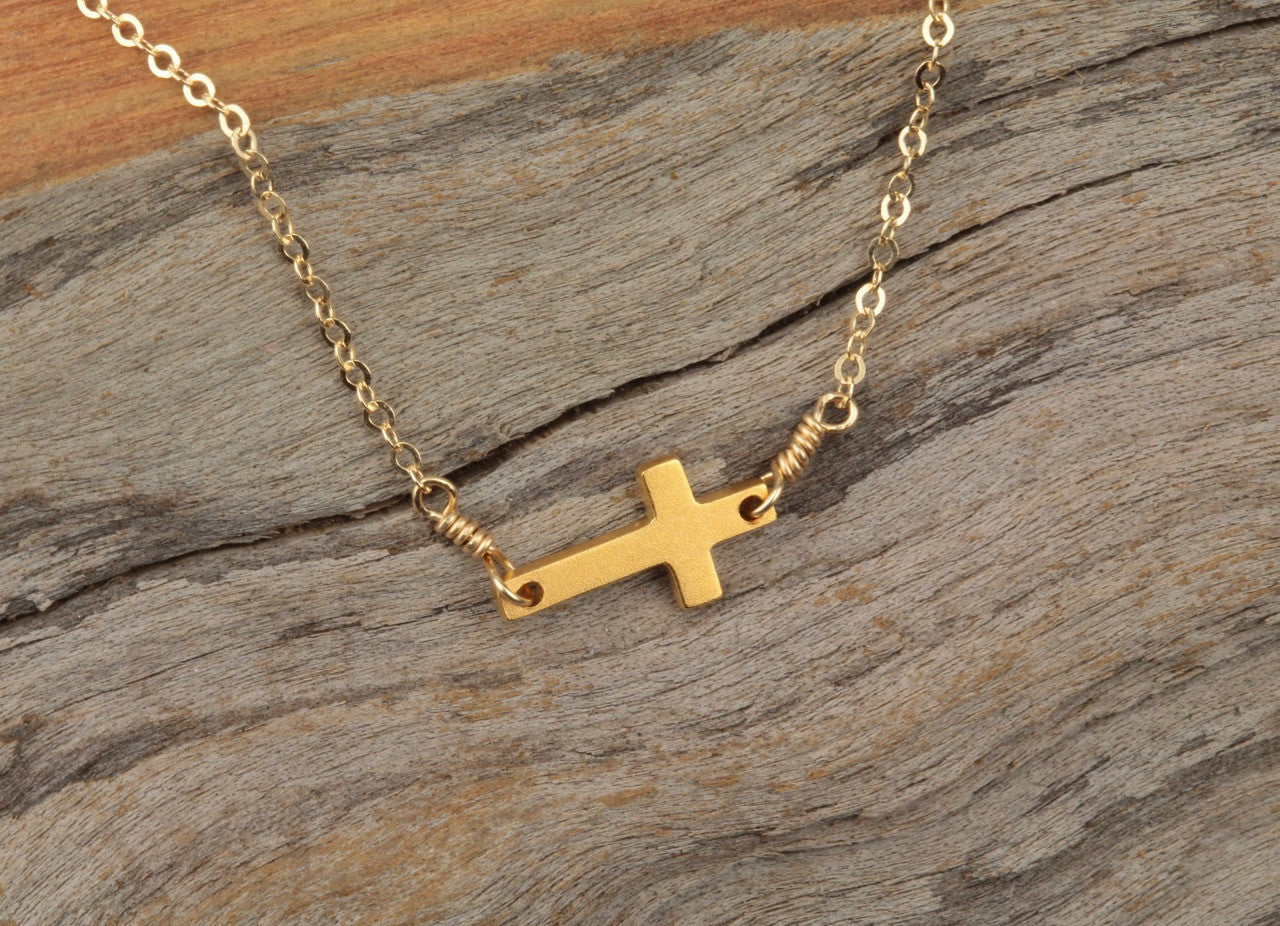 Side Cross Necklace