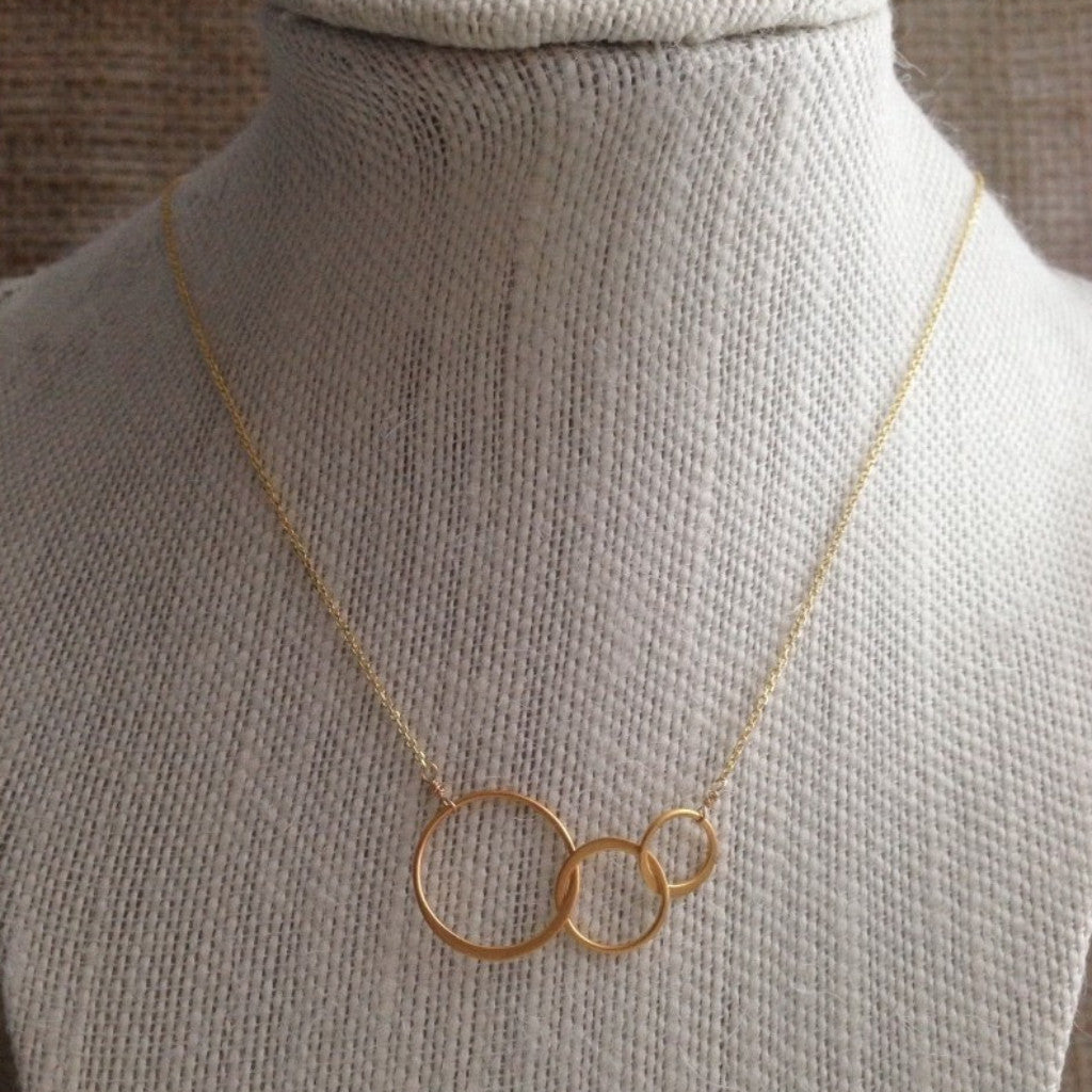 Triple Circle Link Necklace