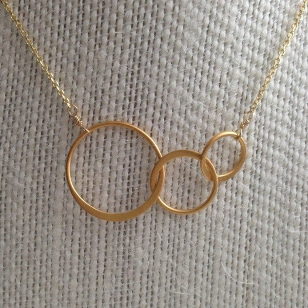 Triple Circle Link Necklace – Friction Jewelry Inc