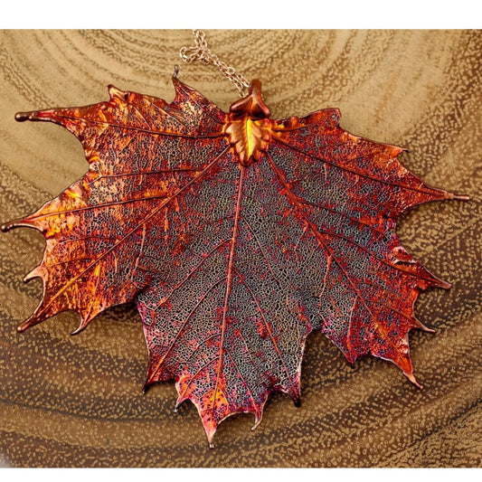 Sugar Maple Copper Leaf Necklace