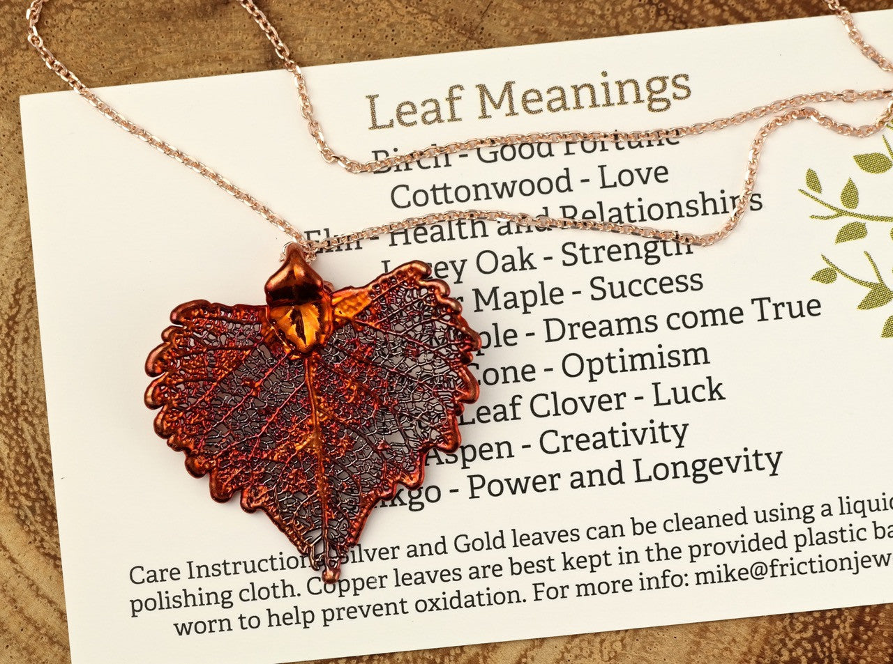 Cottonwood Real Leaf Necklace