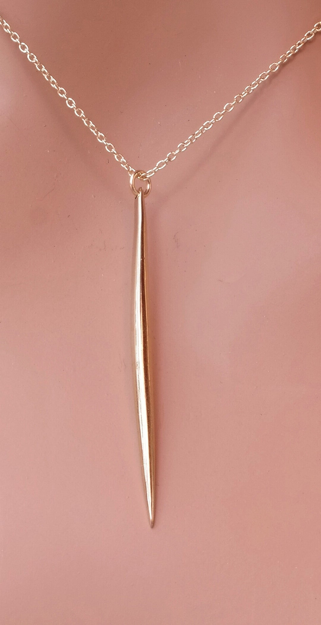 Long Gold Spike Necklace