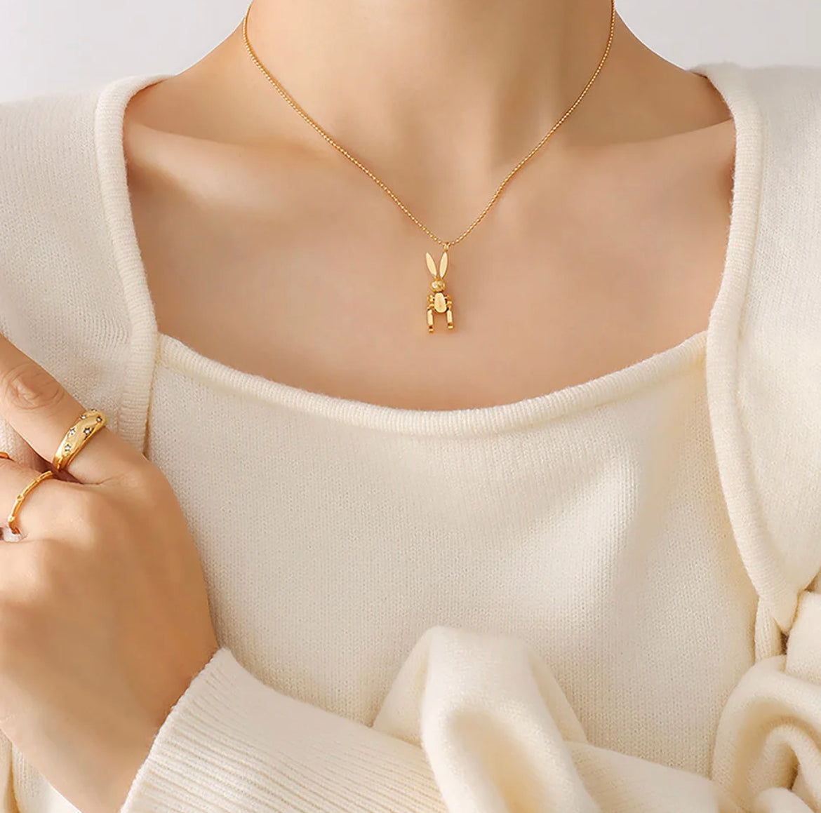 Golden Bunny Necklace