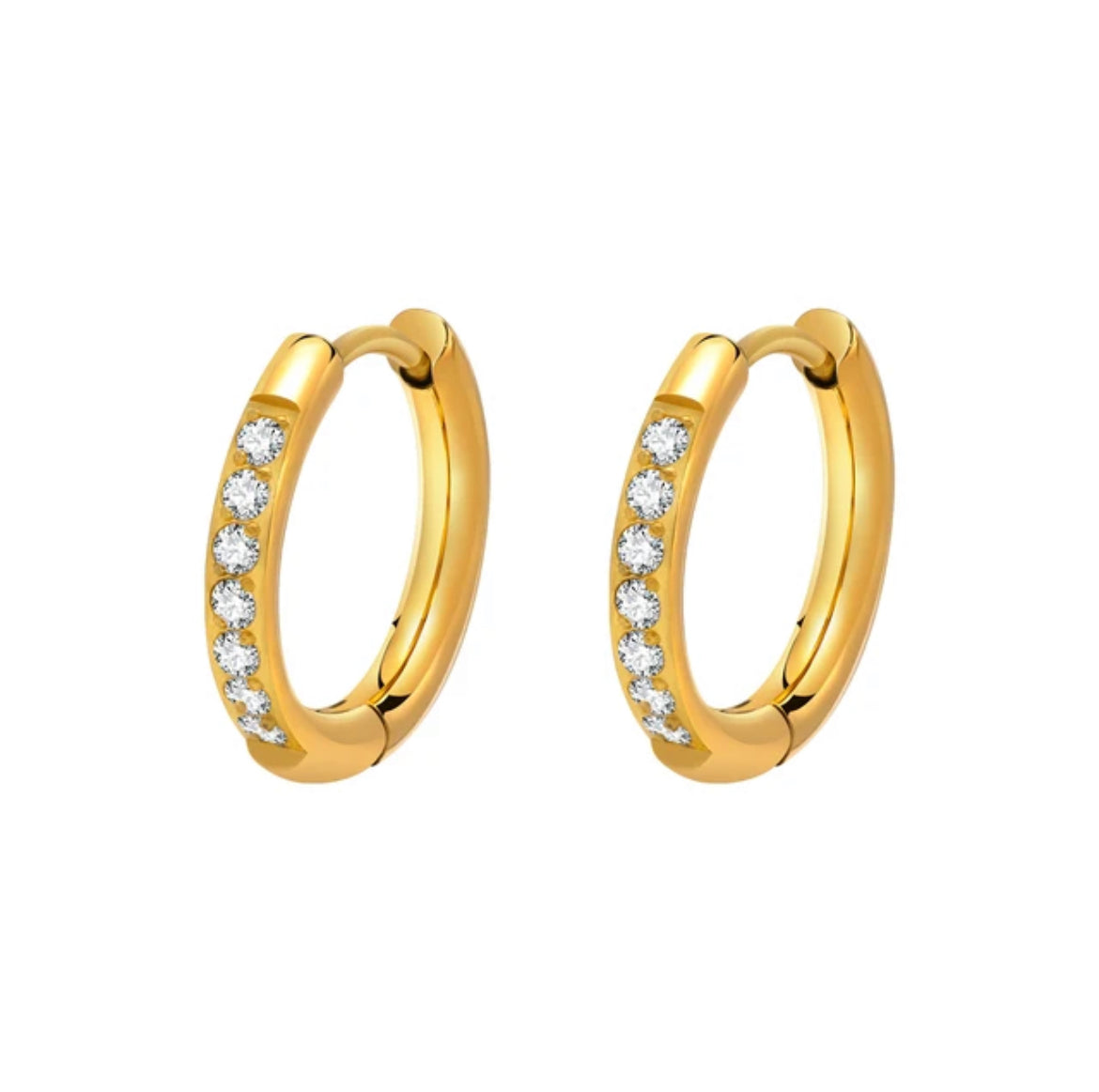 Circle CZ Hoop Earrings