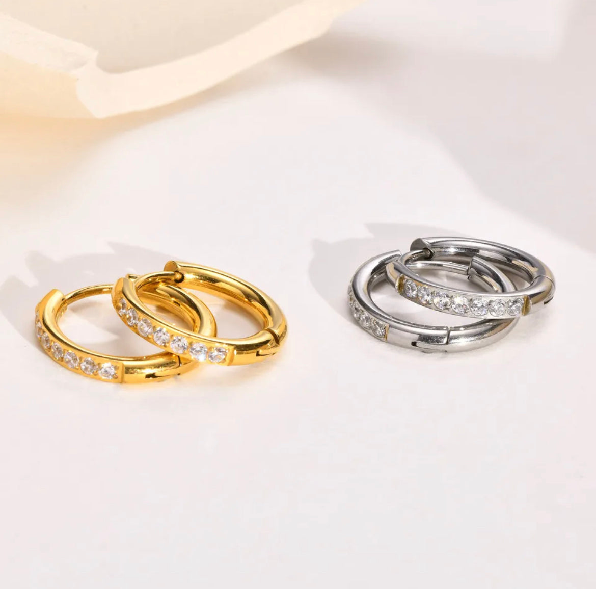 Circle CZ Hoop Earrings