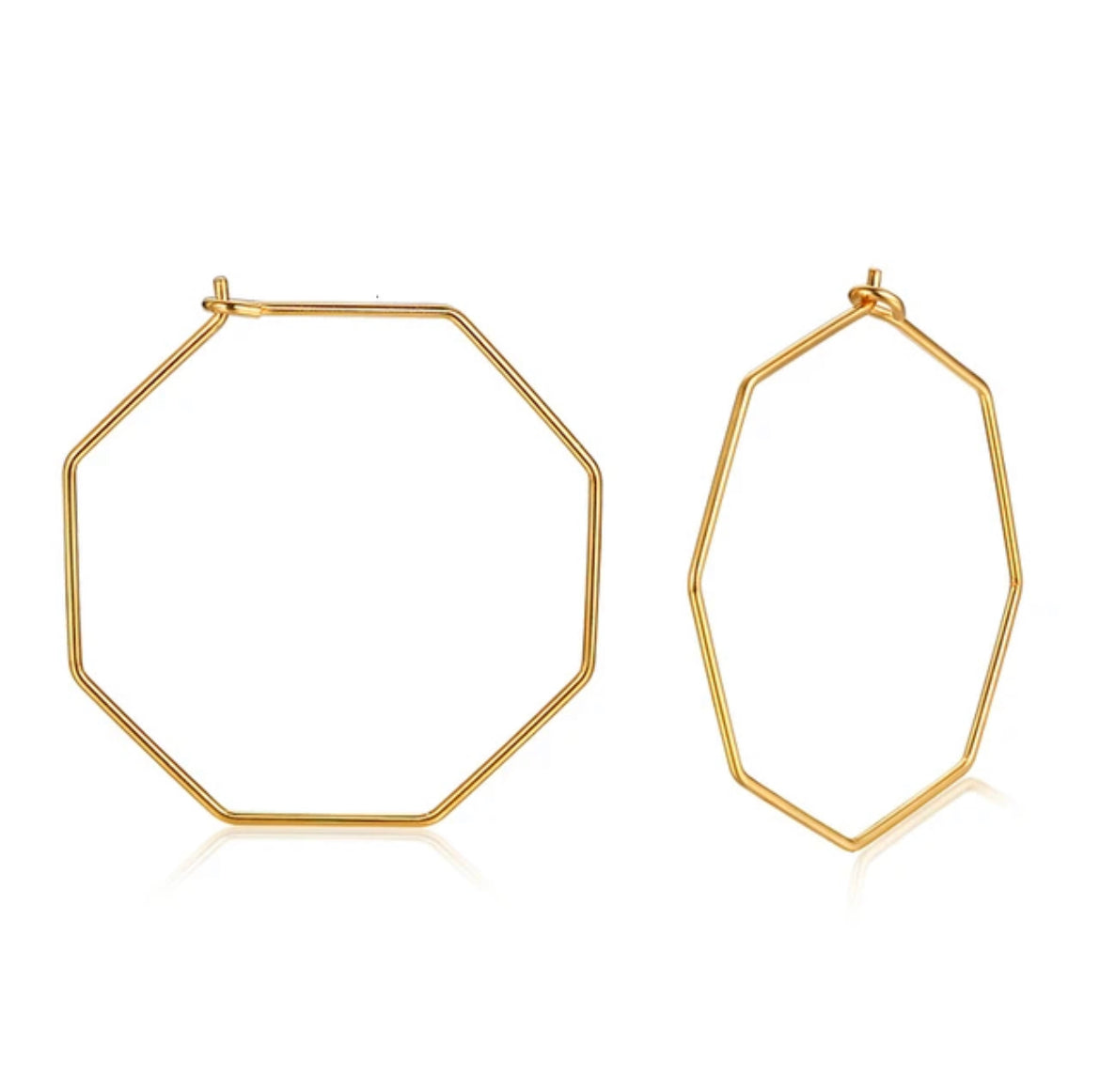 Octagon Hoop Earrings