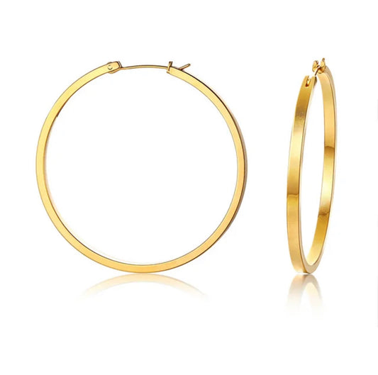 Flat Wire Hoop Earrings