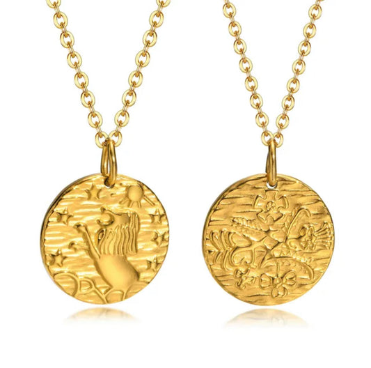 Sun in Leo Coin Necklace