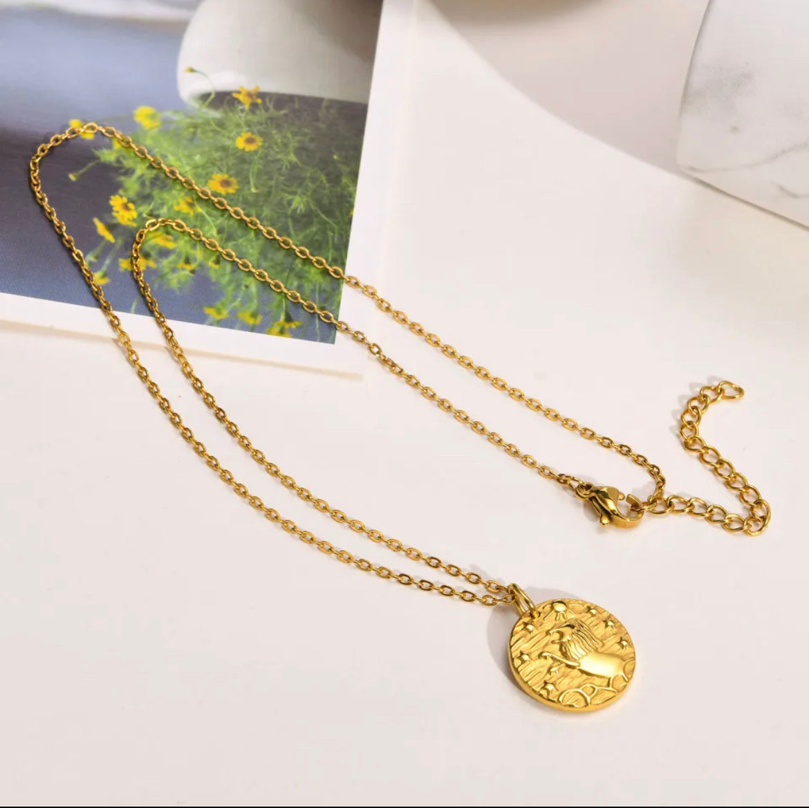 Sun in Leo Coin Necklace