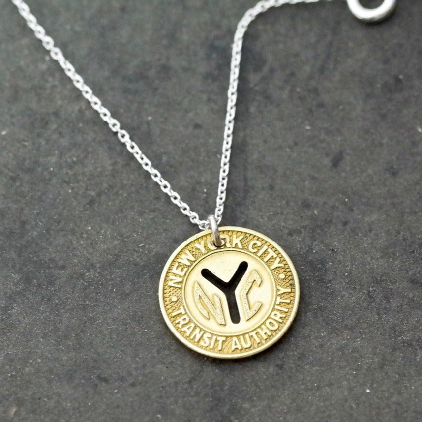 Vintage NYC Subway Token Necklace