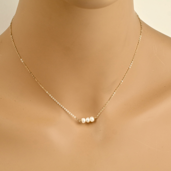Triple Mini Freshwater Pearl Necklace