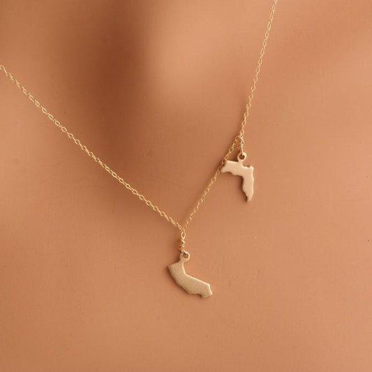Two State Necklace - Gold