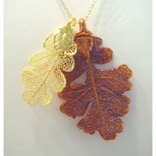 Double Lacey Oak Leaf Necklace