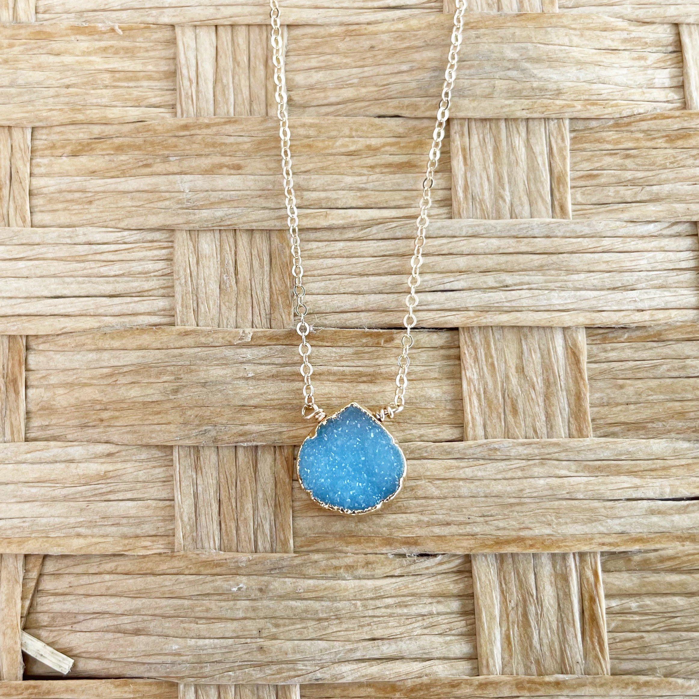 Long on sale druzy necklace